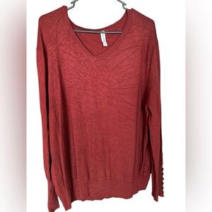 ZENANA OUTFITTERS - Deep Red V-Neck Sweater